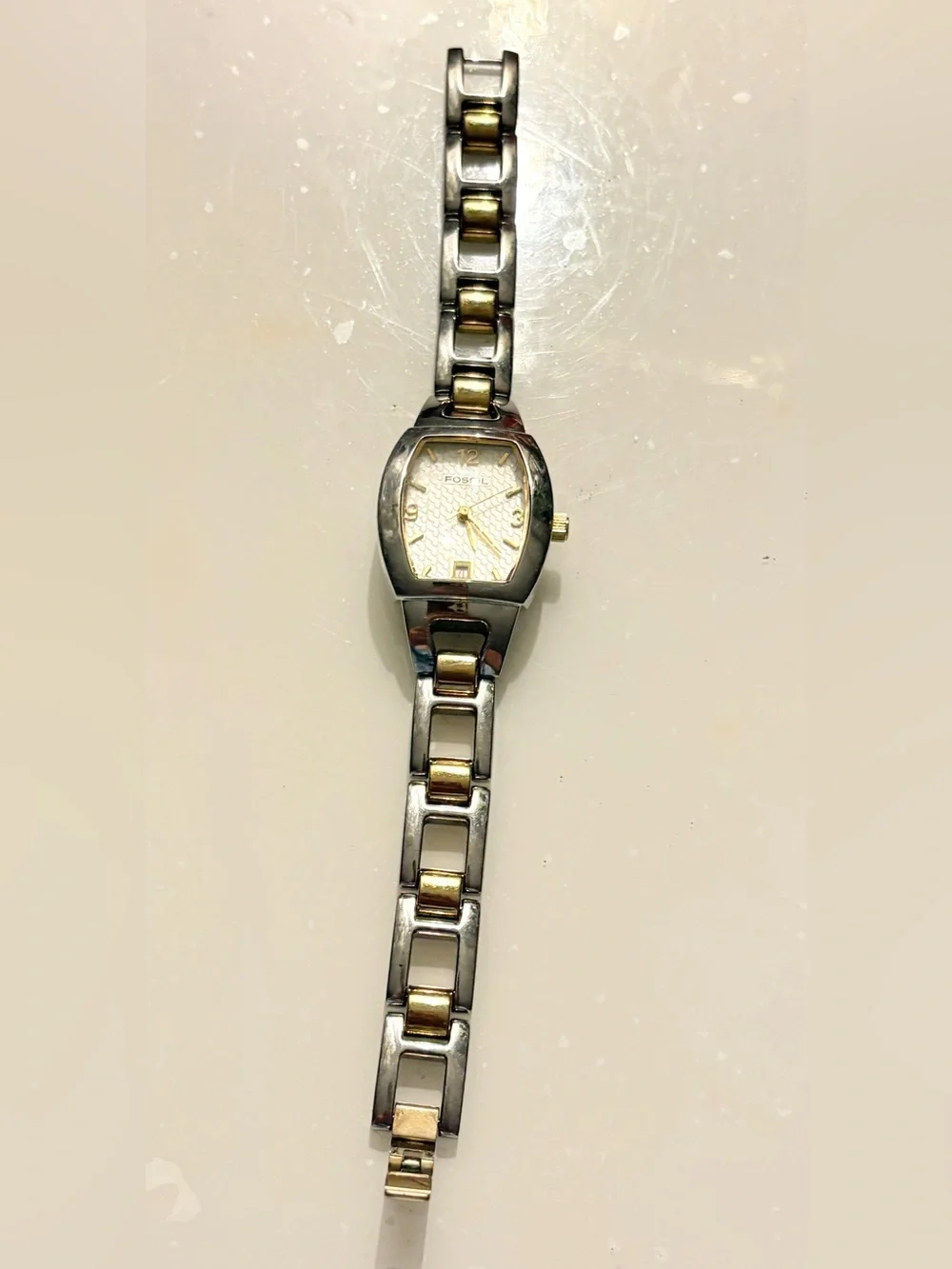 Fossil F2 Women's Two-Tone Stainless Bracelet Analog Quartz 165FT Date Watch